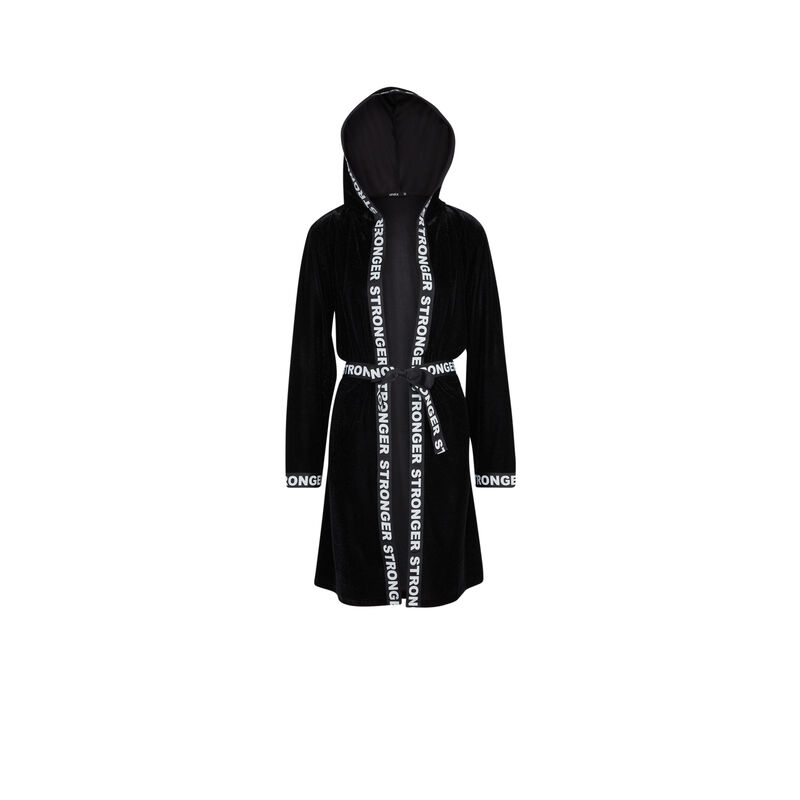 Albornoz de terciopelo con lentejuelas noir.