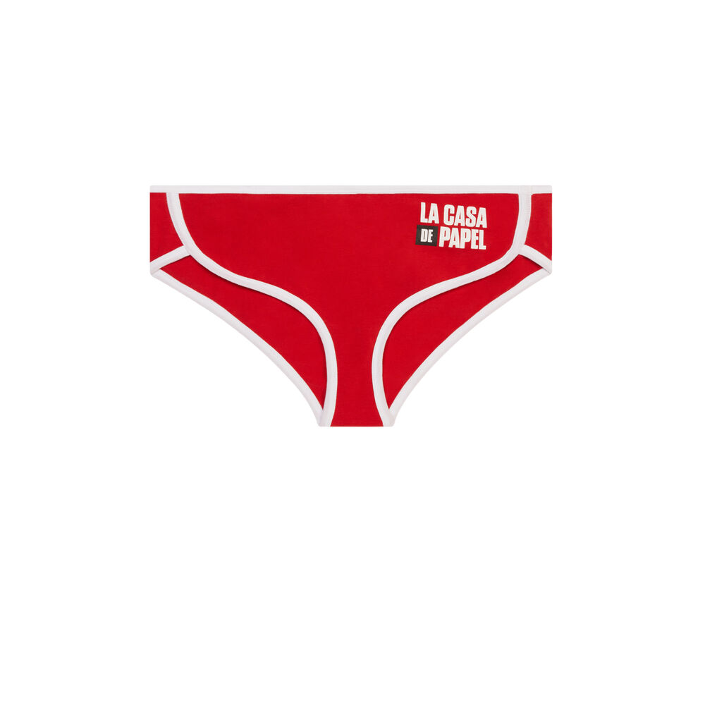 Braguita culotte de algodón de la casa de papel - roja rojo.
