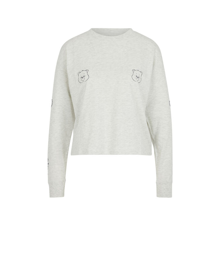 Top de manga larga de los osos amorosos bisfaciz gris claro.