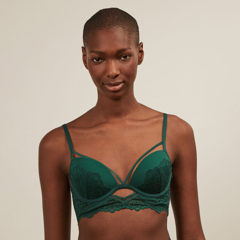 Sujetador push-up cintas cruzadas - verde Sujetador push-up cintas cruzadas - verde;