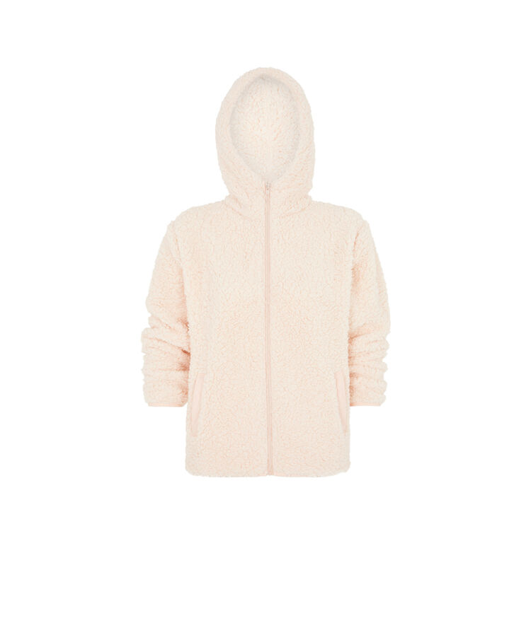 Chaqueta polar con cremallera sherpoliz vainilla.