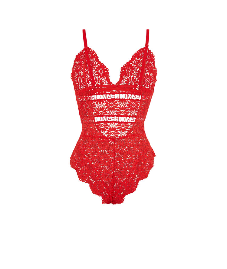 Body sin aros con braguita brasileña - rojo rojo.