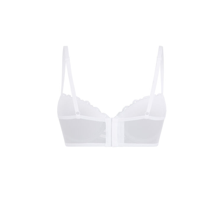 Sujetador corpiño push-up de encaje y cintas marceliz blanco.