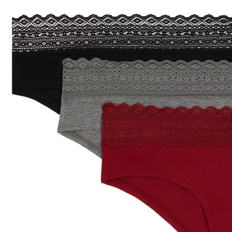 Juego de 3 braguitas culotte de algodón liso waistiz Juego de 3 braguitas culotte de algodón liso waistiz;