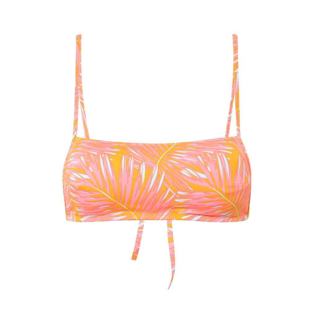 Parte de arriba de bikini sujetador con estampado tropical - mango naranja.