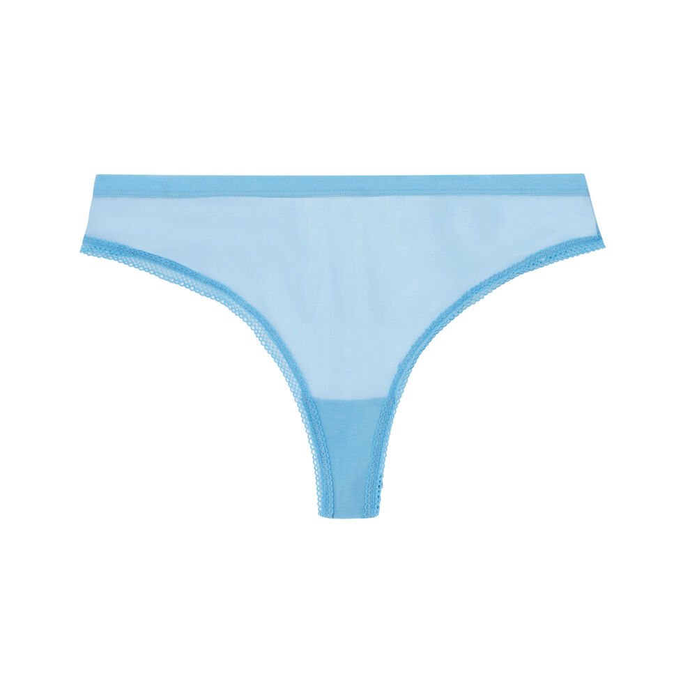 Braguita tanga de tul liso - azul bebé azul.