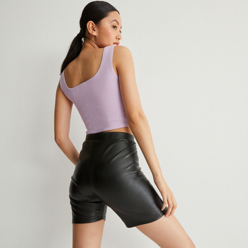 camiseta de tirantes acanalada con aros - morado camiseta de tirantes acanalada con aros - morado;