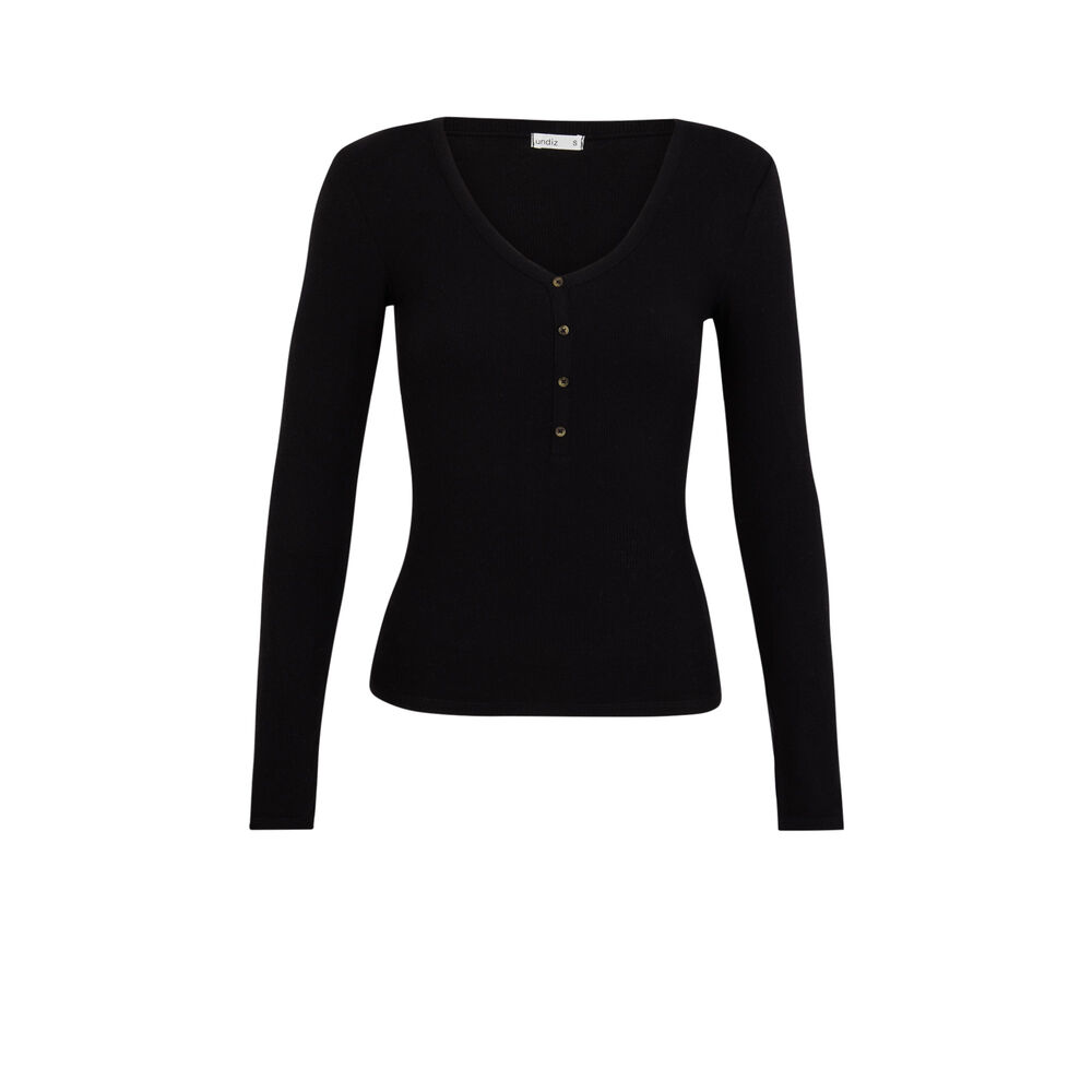 Top de manga larga - negro negro.