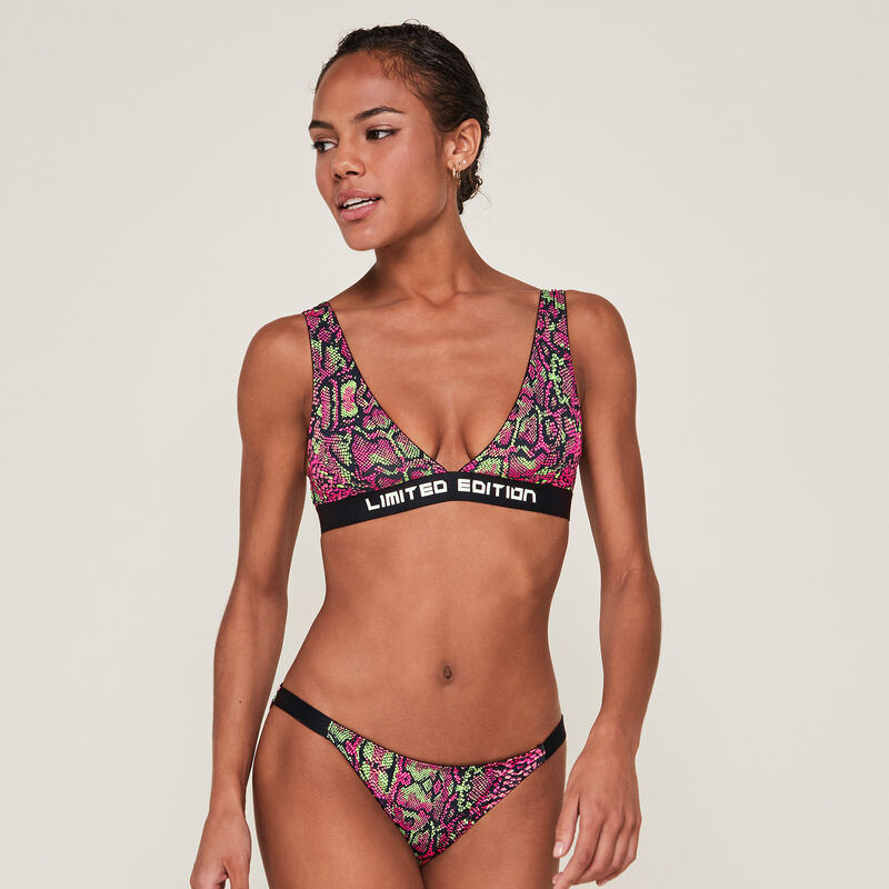 Braguita con estampado de serpiente rosa Braguita con estampado de serpiente rosa;