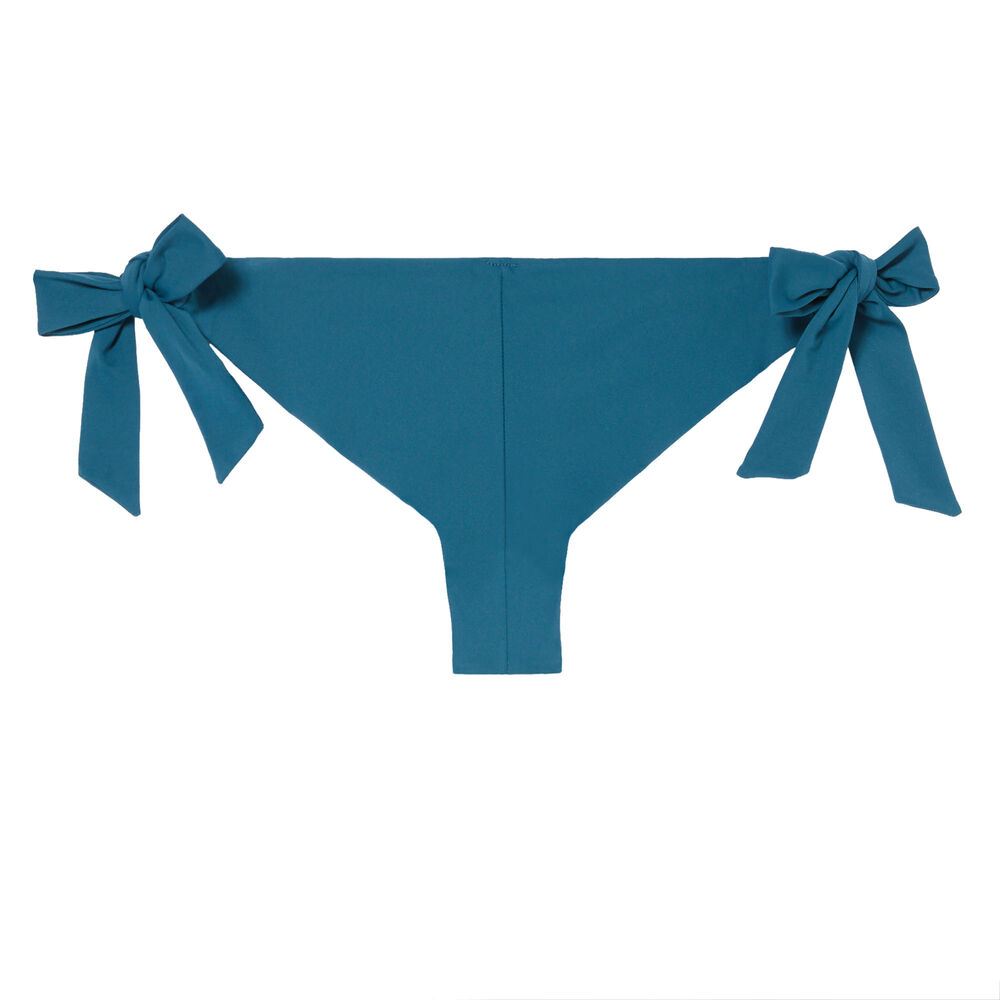 Parte de abajo de bikini de braguita brasileña a anudar - azul pato azul pato.