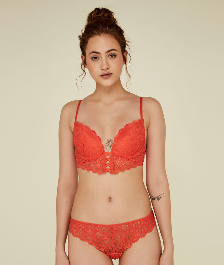 Sujetador corpiño push-up naranja mahaliz orange.