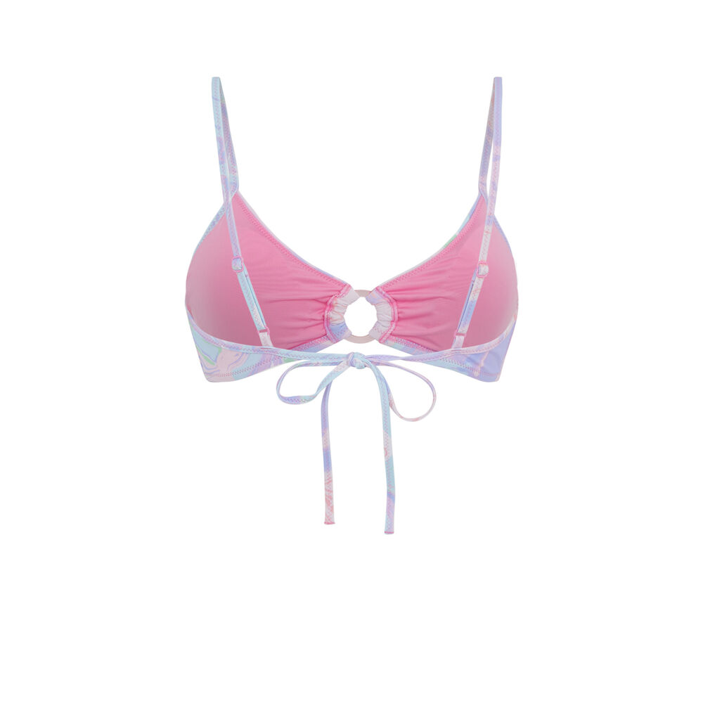 Parte de arriba de bañador bralette con estampado de mármol - violeta morado.