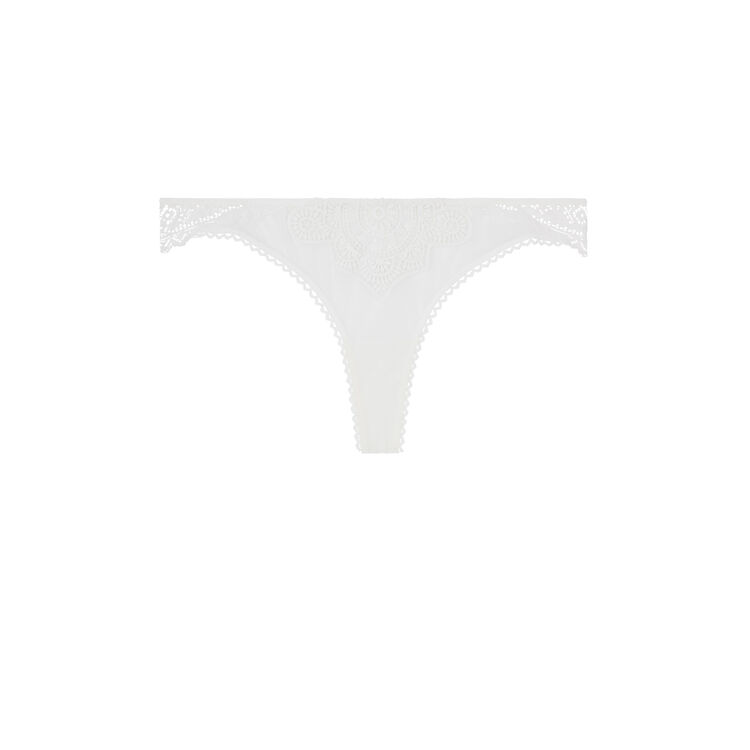 Braguita brasileña de tul y encaje femmefataliz blanco roto.