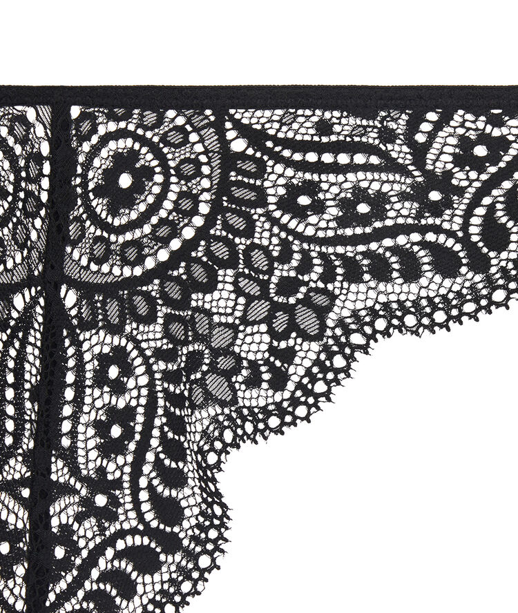 Tanga en dentelle sabriniz noir.