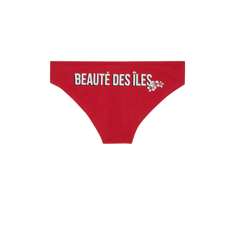 Braguita culotte de algodón con mensaje - rojo Braguita culotte de algodón con mensaje - rojo;