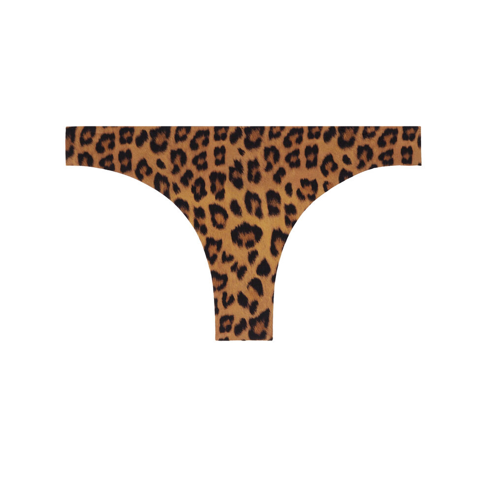 Parte de abajo de bikini con estampado de leopardo - marrón marrón.