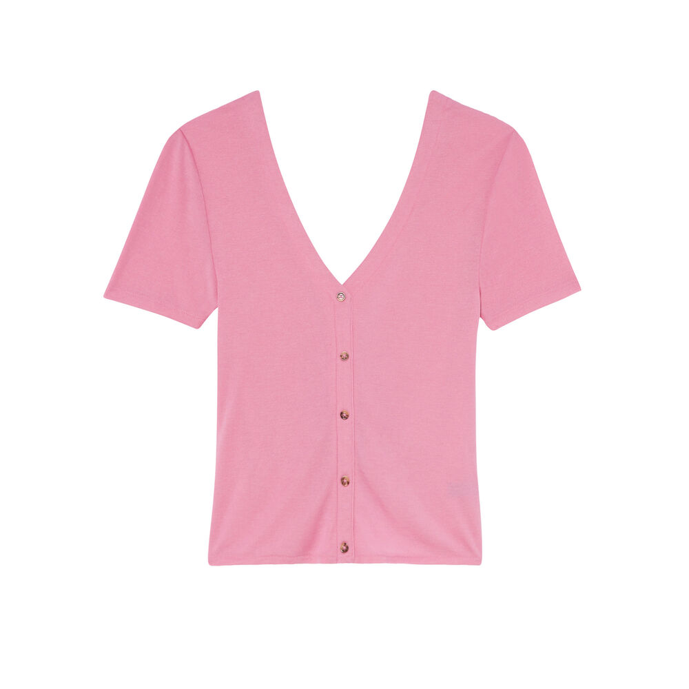 Top de manga corta - rosa rosa.