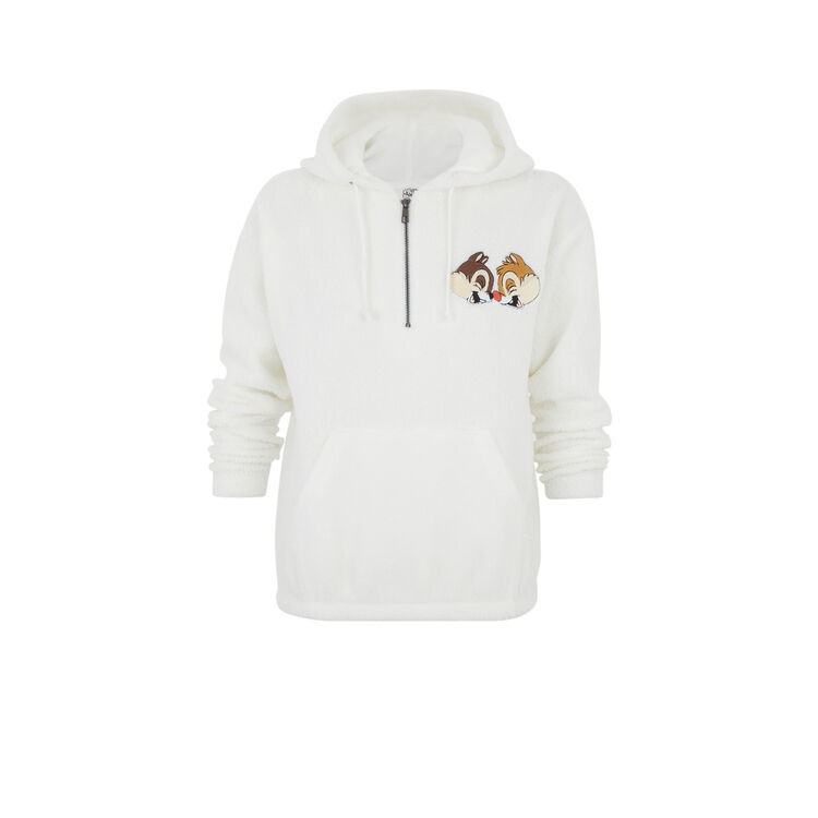 Sudadera polar con cremallera cutictiz crudo.