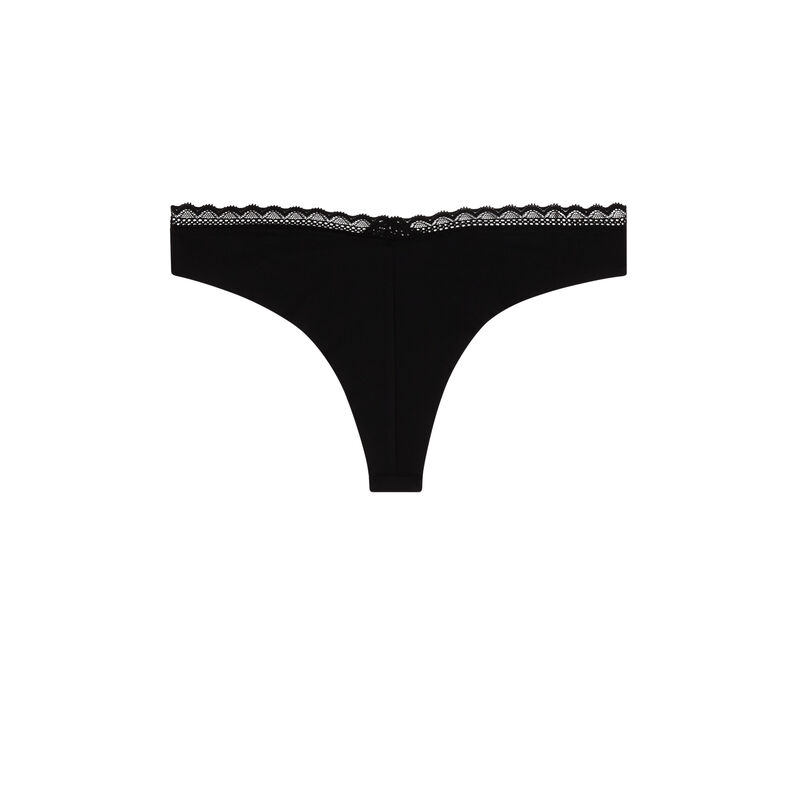 Braguita brasileña de microfibra lisa - negra Braguita brasileña de microfibra lisa - negra;