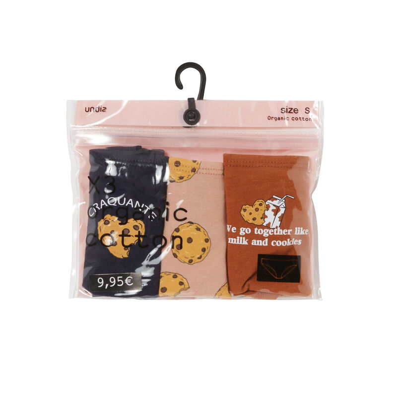 Lote de 3 braguitas tipo galletas - marrón Lote de 3 braguitas tipo galletas - marrón;
