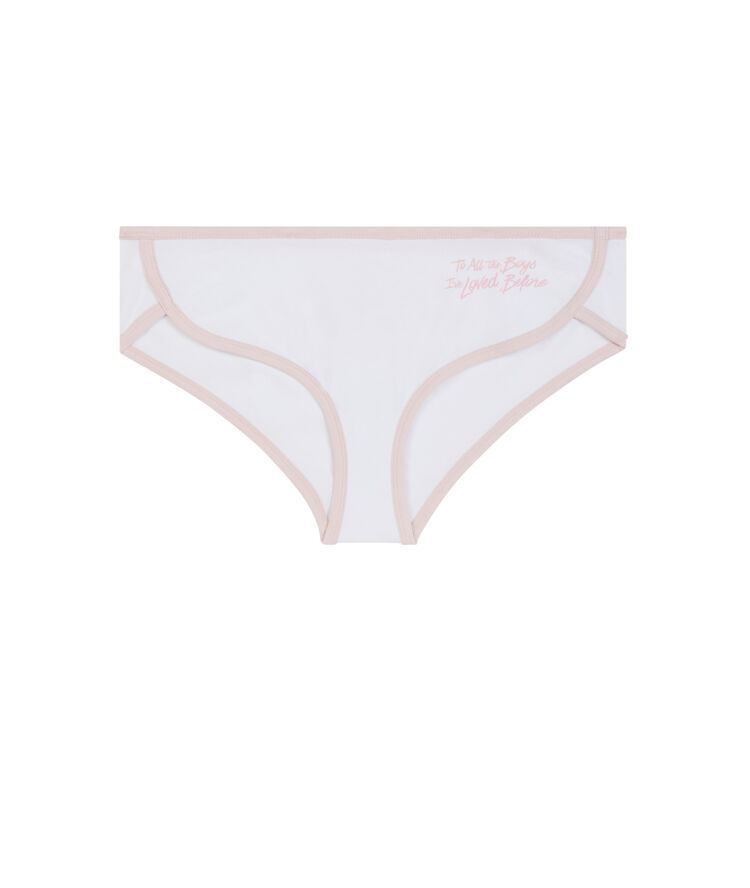 Braguita culotte de algodón con mensaje - blanca blanco.