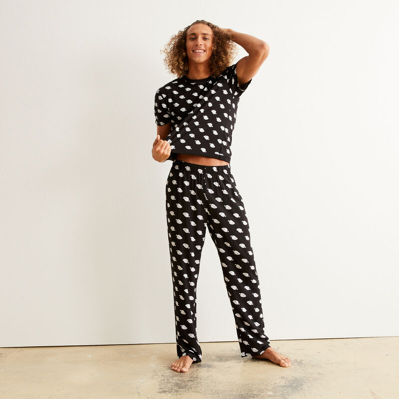 pantalón con motivos de pollo - negro pantalón con motivos de pollo - negro;