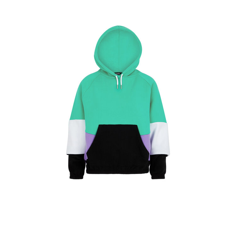 Sudadera de felpa con capucha offliniz verde esmeralda.