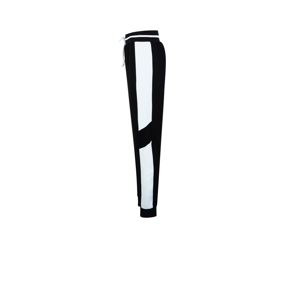 Pantalón con cordón y bandas blancas - negro negro.