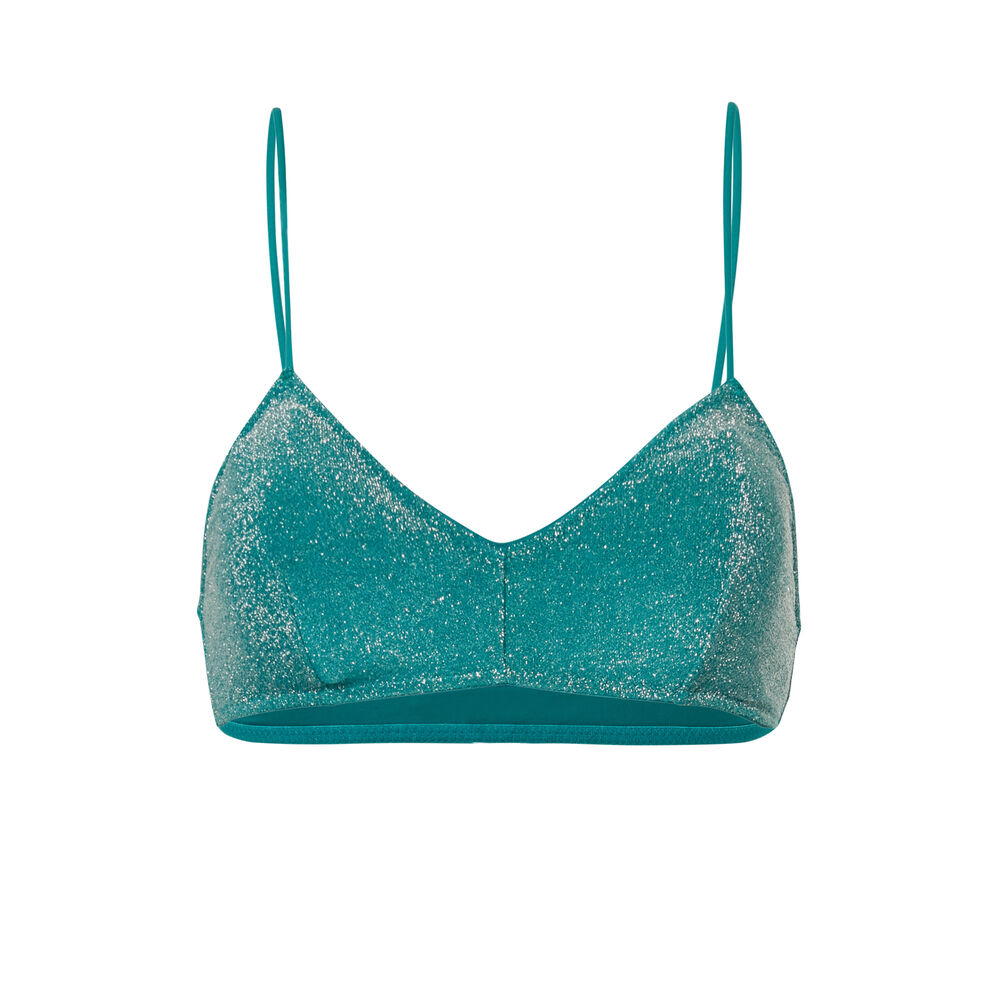 Parte de arriba de bikini sujetador con lentejuelas - verde verde.