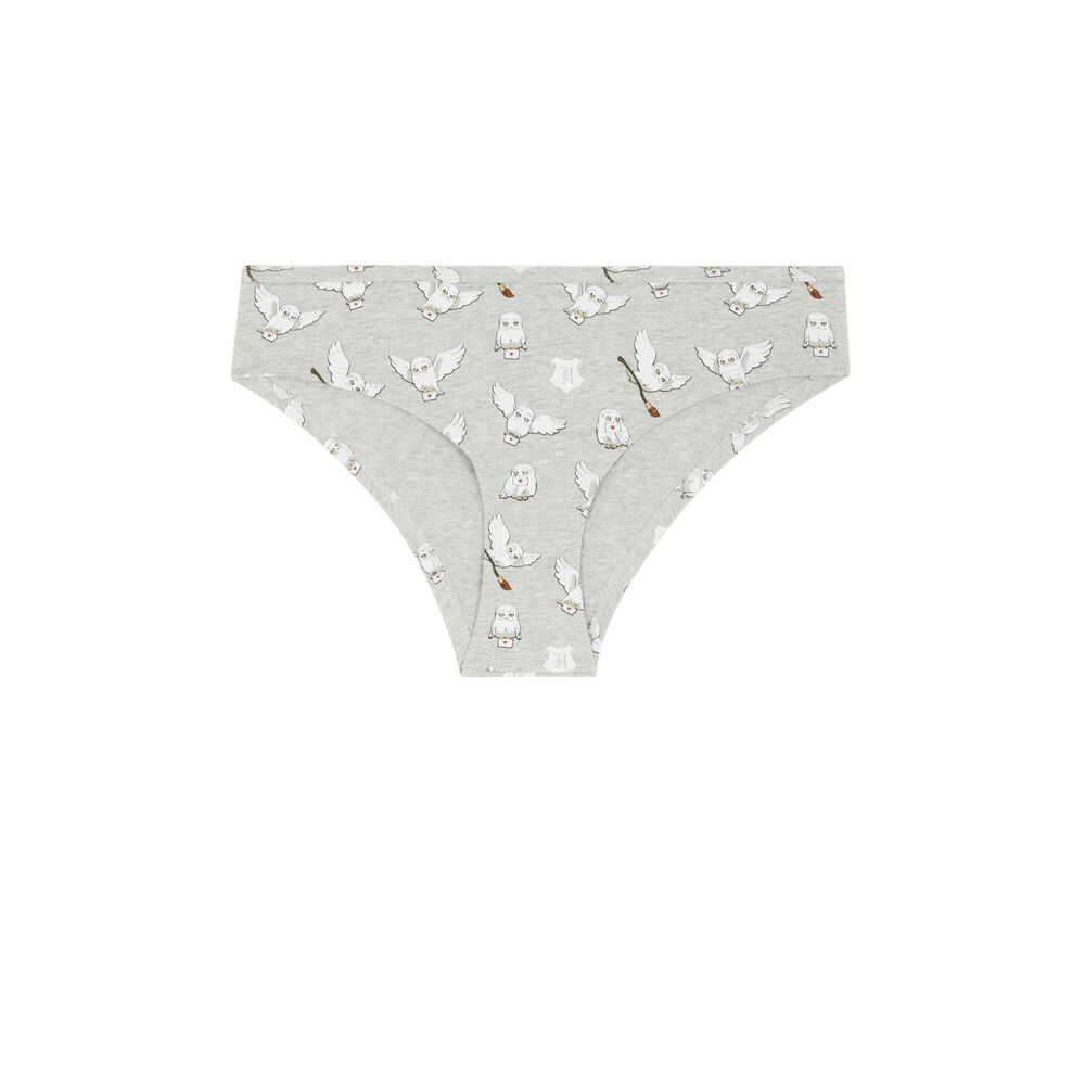 Braguita culotte harry potter con motivo de hedwig - gris gris.