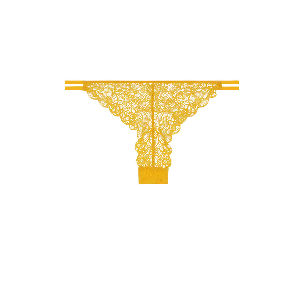 Braguita brasileña de encaje y lazos - amarilla amarillo.