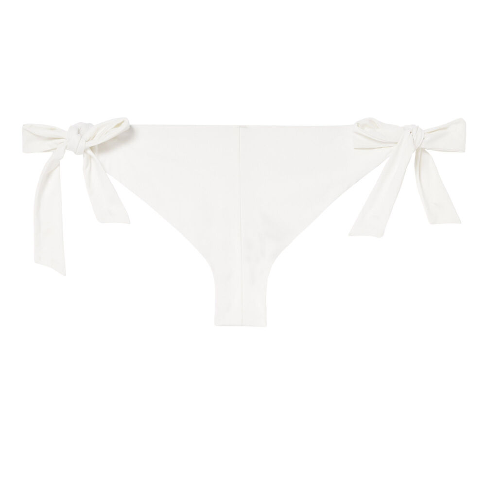 Braguita brasileña de bikini con lazos - color crudo crudo.