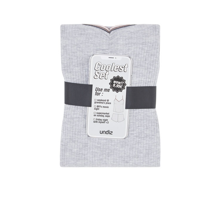 Juego de pijama de dos piezas de punto raycooliz gris.
