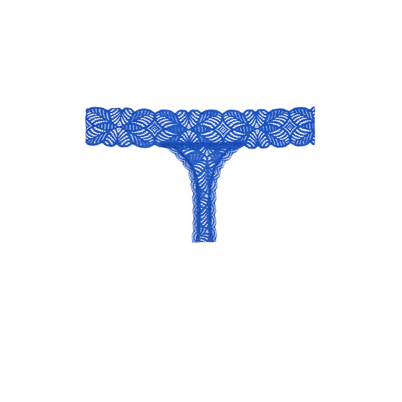 Tanga de encaje azul real Tanga de encaje azul real;