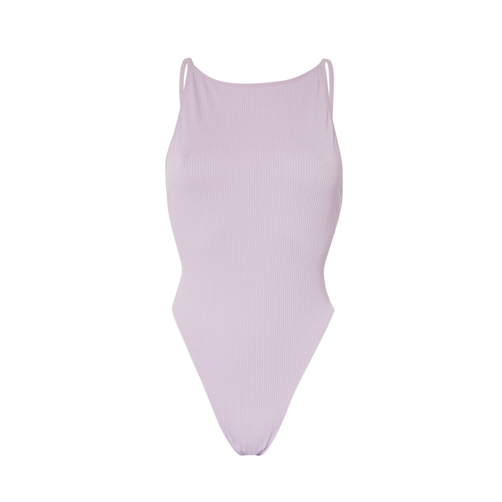 Body de talle alto con escote y espalda abierta - lila violeta.