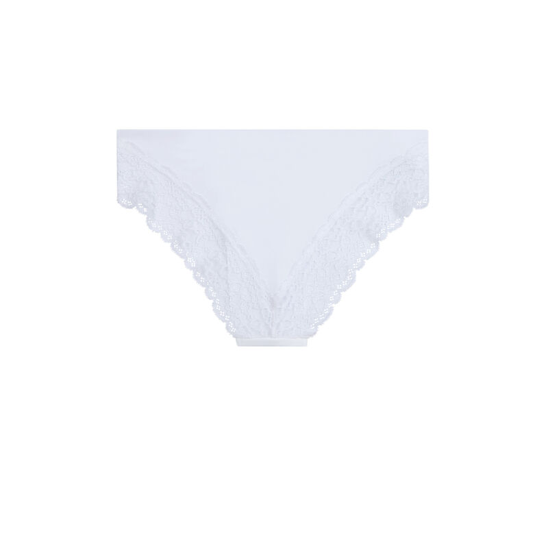 Braguita culotte con encaje atrás - blanco Braguita culotte con encaje atrás - blanco;