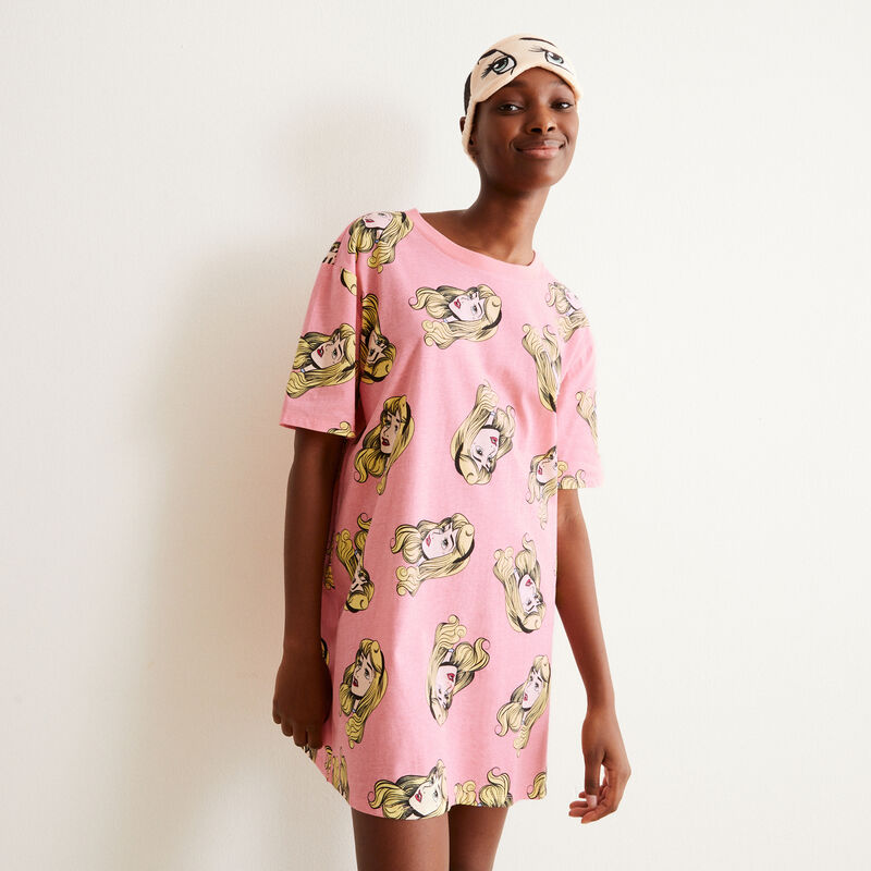 juego de pijama camiseta larga y antifaz de la Bella duermiente - rosa juego de pijama camiseta larga y antifaz de la Bella duermiente - rosa;
