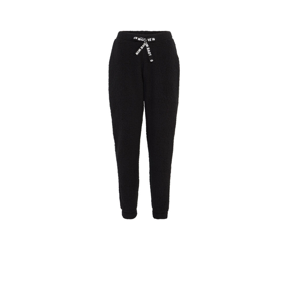 Pantalón polar con detalle de cordón polipantiz negro.