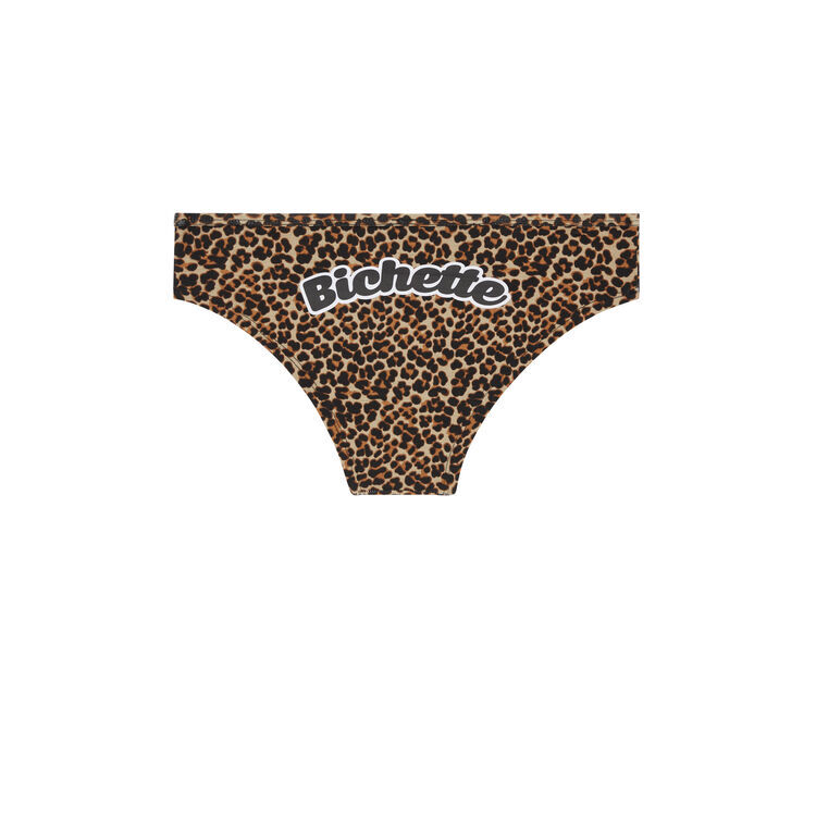 Braguita culotte de algodón con estampado de leopardo bichtiz marrón.