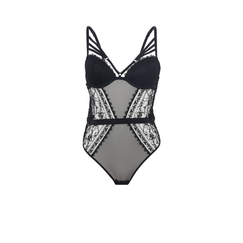 Body de encaje queenbiz negro.
