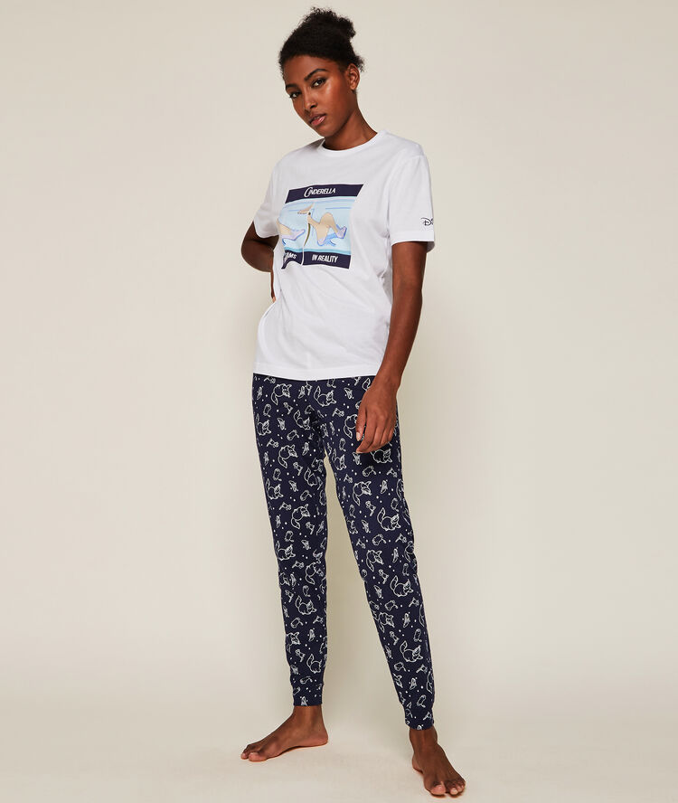 Pantalón con dibujo con la licencia de cenicienta azul marino.