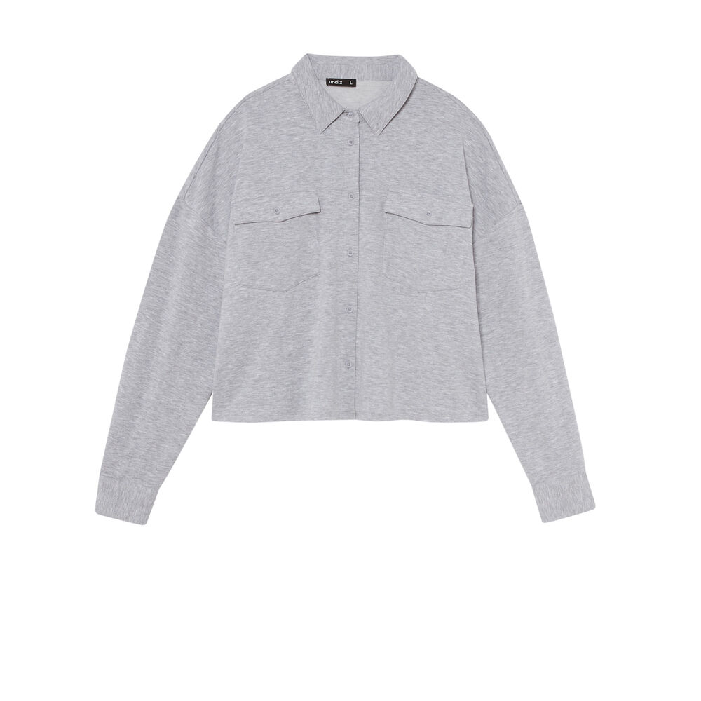 Camisa corta con bolsillos - gris claro gris.