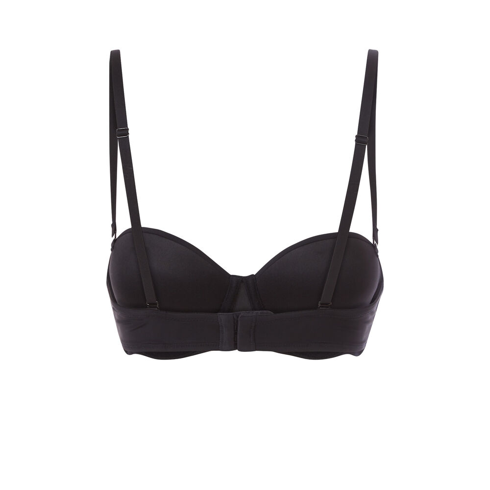 Sujetador bandeau negro de microfibra negro.