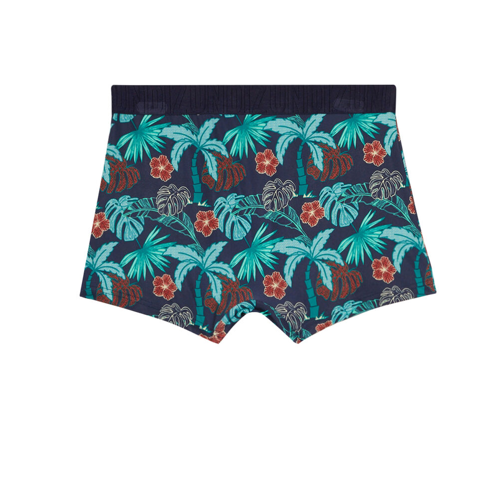 Bóxer con estampado tropical - azul azul.