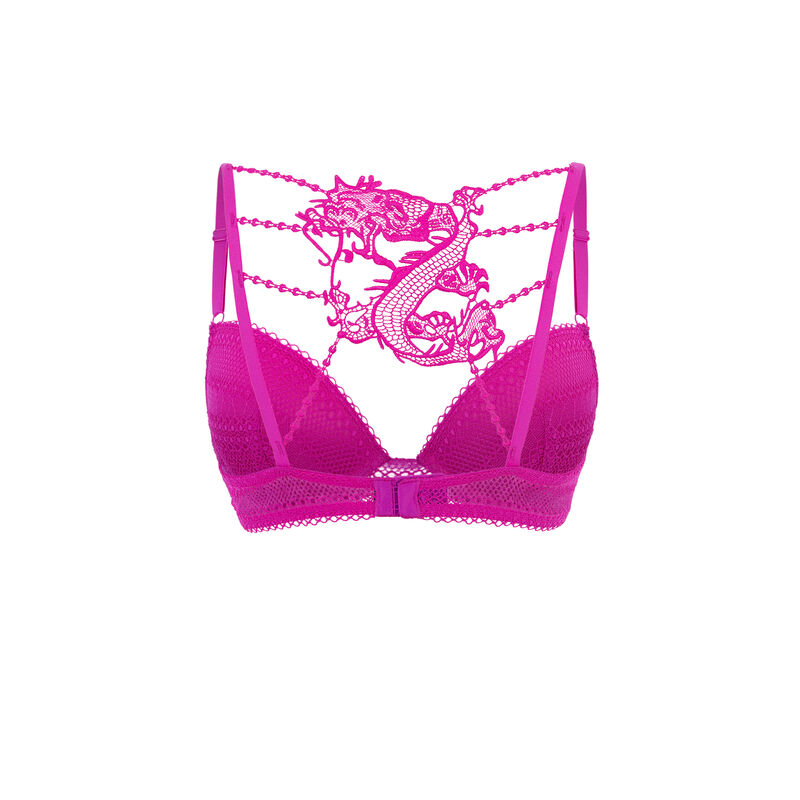 Sujetador push up con guipur anjaiz fuchsia.