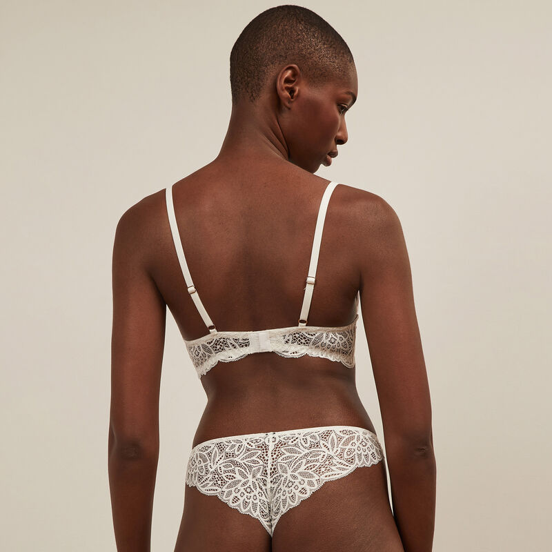 braguita brasileña de encaje con flores - blanca braguita brasileña de encaje con flores - blanca ;