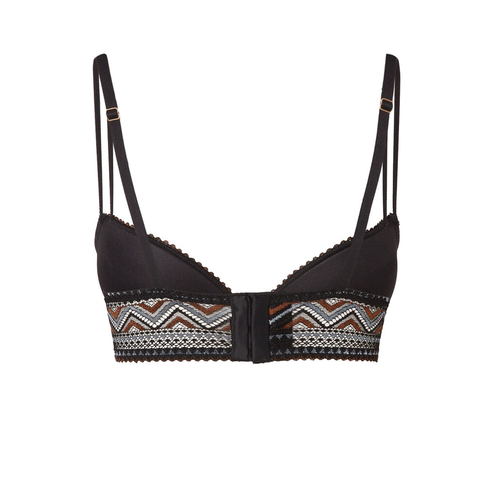 Sujetador push-up de encaje bicolor - negro negro.
