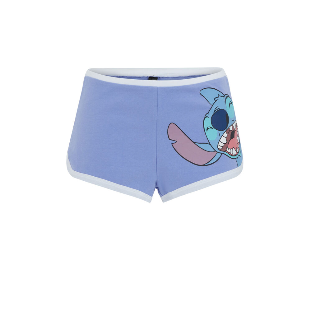 Short corto con estampado de stitch - violeta morado.