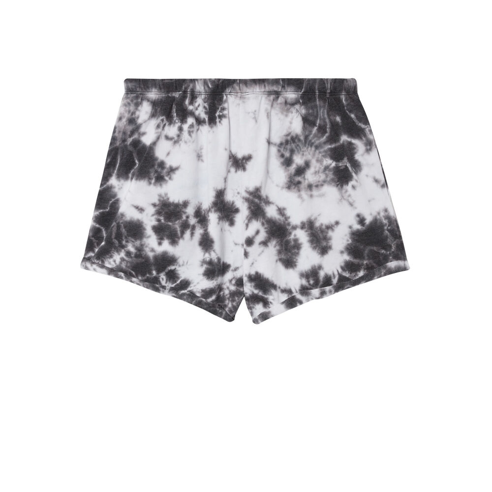 Shorts efecto tie and dye con detalle de cordón - negro negro.