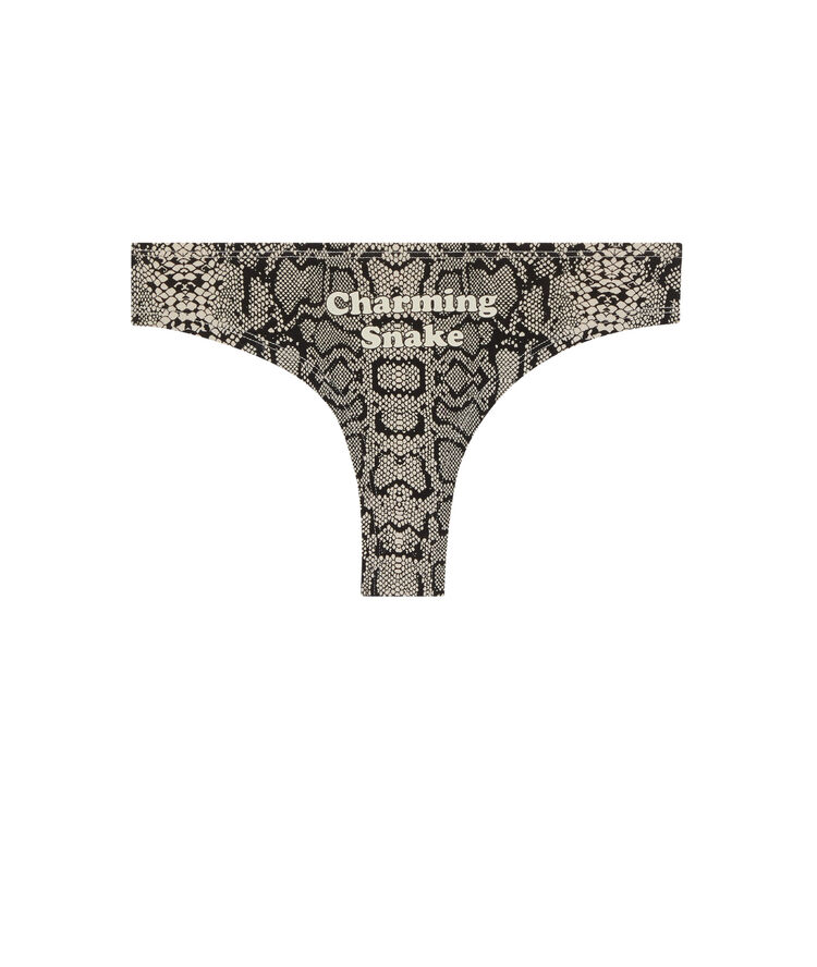 Braguita brasileña con estampado de serpiente - negra negro.